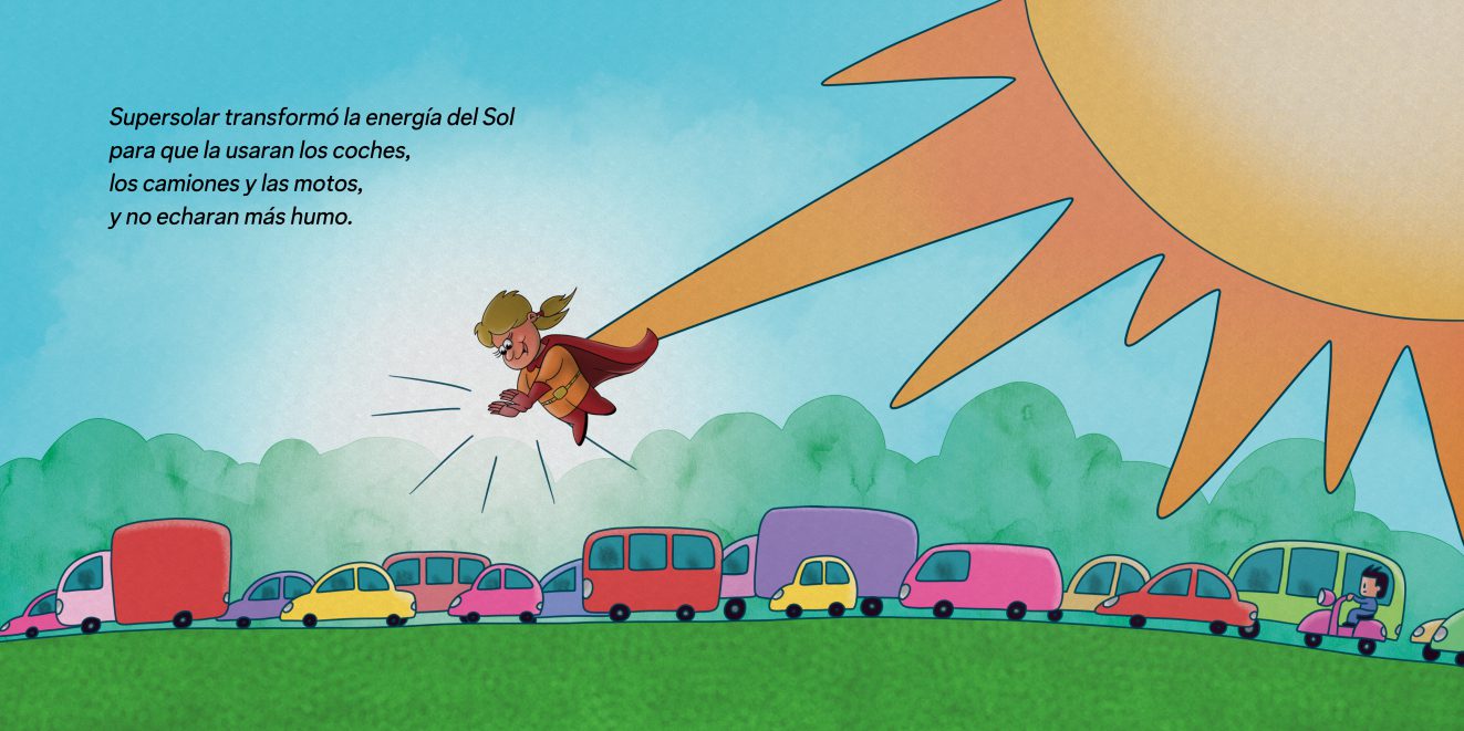 ilustración cuento infantil energía solar